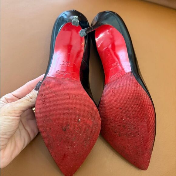 Christian Louboutin Black and Red Stiletto Heels - Picture 4 of 11